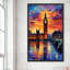 London, England At Twilight V1 - Peinture sur toile à cadre flottant-88028452
