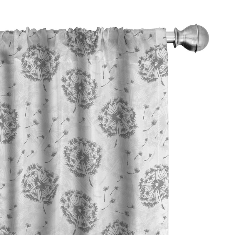 Botanical Semi-Sheer Rod Pocket Sliding Panel, 28" x 63"