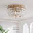 Elisa Crystal Basket Flush Mount Chandelier - Brushed Brass