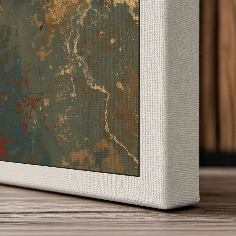 Rust and Decay Industrial - Wrapped Canvas, 36x24 - 91.4 x 61.0 cm, Cream Border