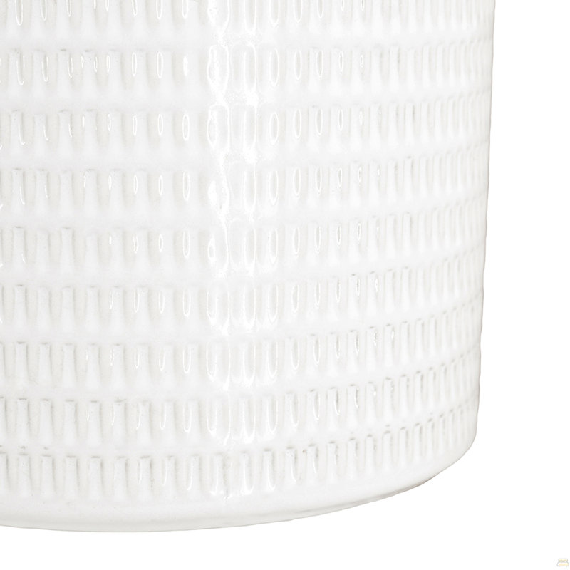 S/2 Textured White Ceramic Planters