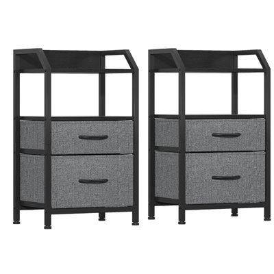 40cm W Metal Bedside Table