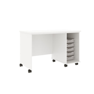 Bureau pour enseignant l 48 po x P 24 po x H 30 po avec 5 bacs de rangement et roulettes verrouillables