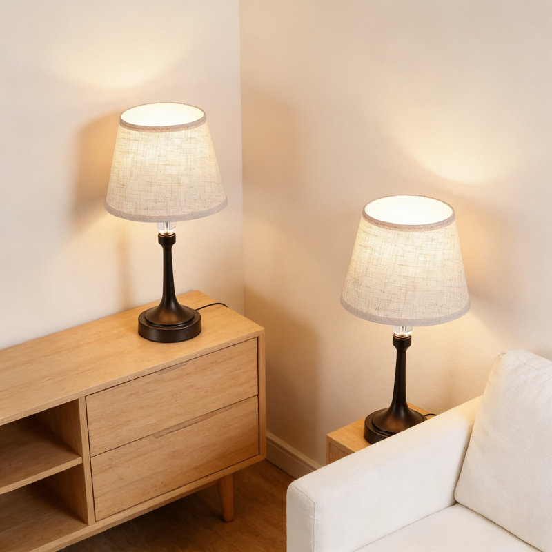 Ensemble de 2 lampes de table tactiles avec lumière à intensité variable et ports de charge USB C / A, lampes de chevet modernes pour la chambre à coucher, le salon ou le bureau, comprenant des ampoules à DEL