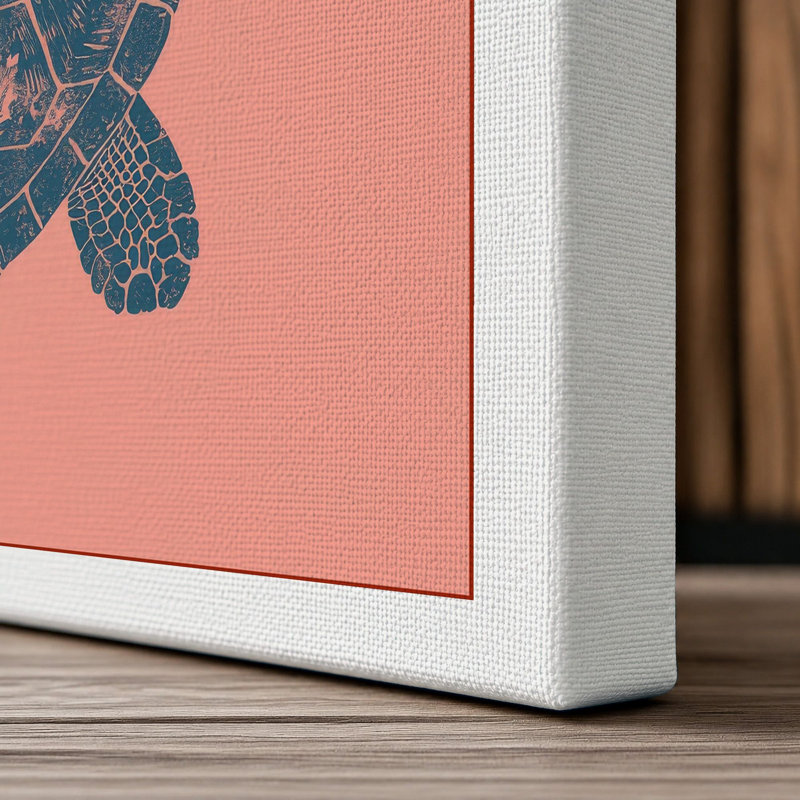 Mandala Turtle Boho - Wrapped Canvas, 24x16 - 61.0 x 40.6 cm, White Border