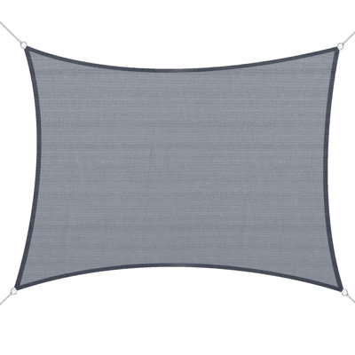 Auvent 13 'x 20' en toile d'ombrage - gris. Tissu bloquant,. Pour les espaces extérieurs tels que le patio, la terrasse, la cour. Avec les outils de suspension, les fournitures d'installation et le blocage des cordes. Livré avec