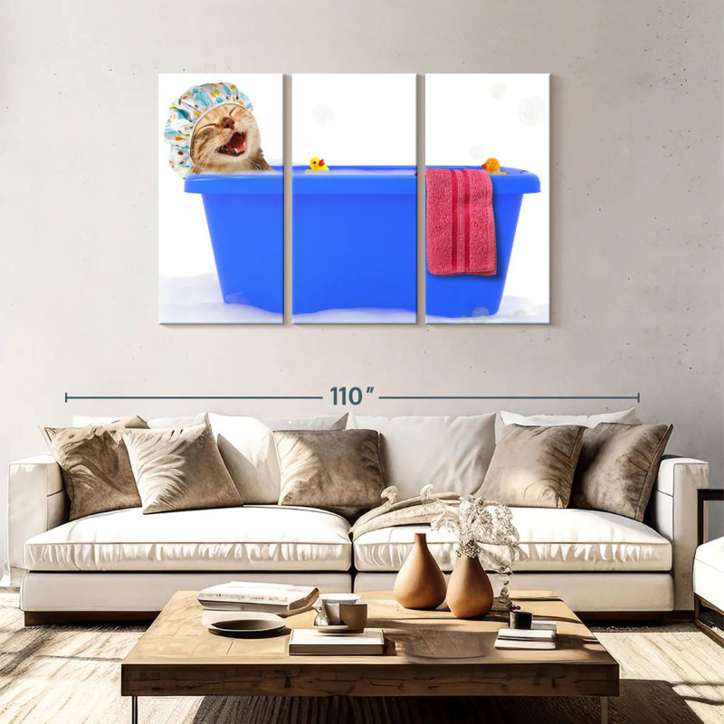 Ketti Tabby Cat Bubble Bath, 48" H x 74" W