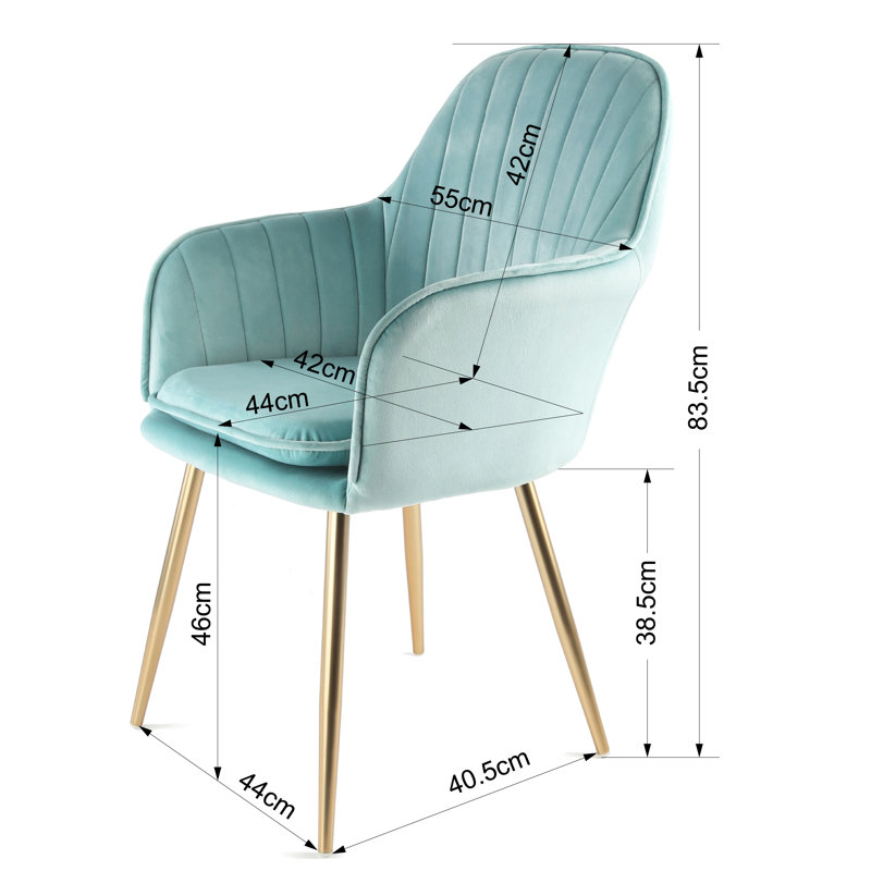 Pugliese Velvet Armchair, Gold, Light Blue