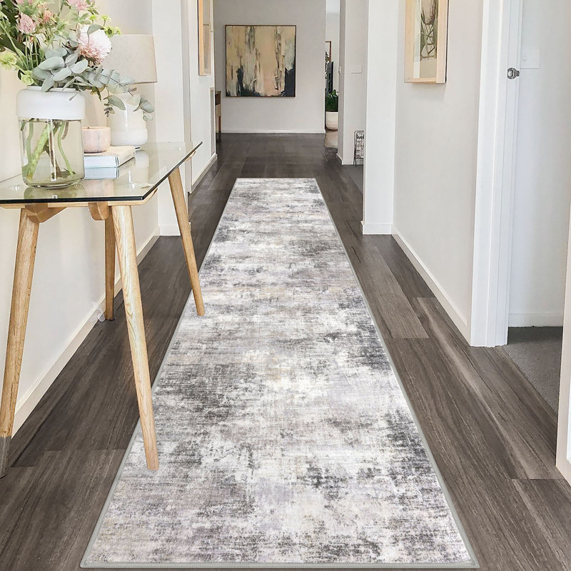 Washable Area Rugs Non Slip Bedroom Rug Living Room Rugs with Rubber Backing, Runner 2' x 10'