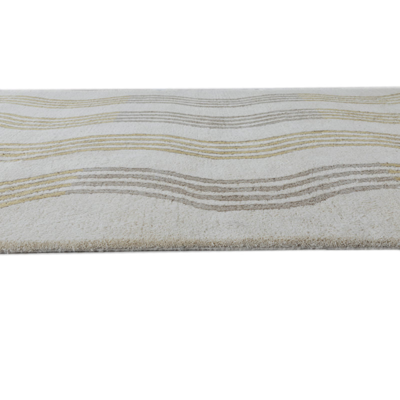 Wavy Shag Rug Hand Tufted Wool  Rug, Rectangle 2' x 3'