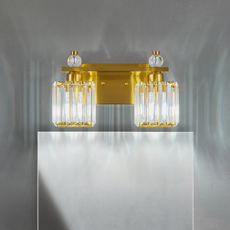 Luminaire de salle de bain Kyneisha, Doré, Deux lumières