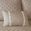 Ensembles de literie en coton réversible de luxe, grand kaki avec coussin décoratif