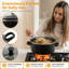 Enamel Pots Set , Induction Cookware with Lids & Dual Handles (5 Saucepans, 5 Lids)
