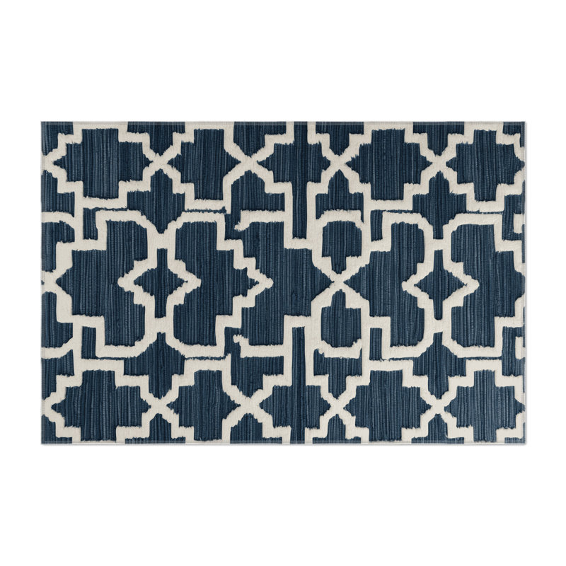 Tapis gris intérieur et extérieur Trellis, Rectangulaire 2 pi x 3 pi
