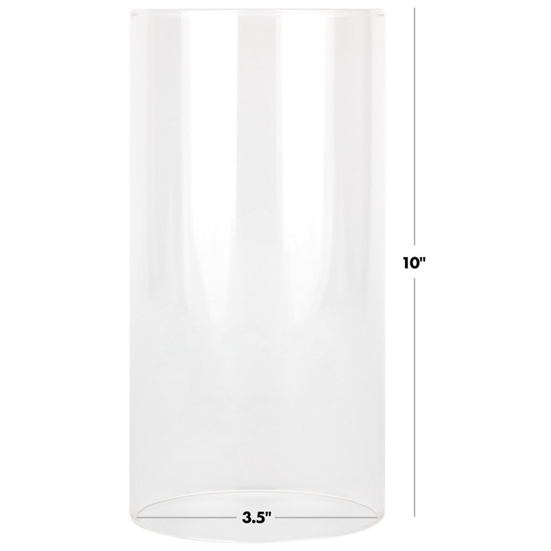 Hurricane de table en verre, H 10 po x l 3,5 po x P 3,5 po