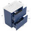 Meuble-lavabo autoportant bleu de 30 po avec lavabo en céramique, tiroirs d'extension et panneau de connexion entre deux systèmes, trous de robinet pré-percés de 8 po - Structure résistante-2005251668