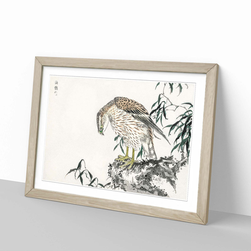 Osprey by Numata Kashu - Picture Frame Painting Print, 36cm H x 48cm W x 2cm D, Oak Framed