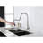 Pull Down Kitchen Faucet In Brushed Nickel And Stainless Steel - High Arc Single Handle, Deck Plate, Modern Style With Handle Sink Plate Design For-177930603