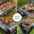 YOHO BEDDING INC 23.5 in. W Portable Grill / Smoker Combo Charcoal Grill Gas & Charcoal Combo Grill