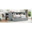 Lit de jour simple avec lit gigogne, structure de lit de jour en bois avec tiroirs de rangement et tablettes latérales-1423150705