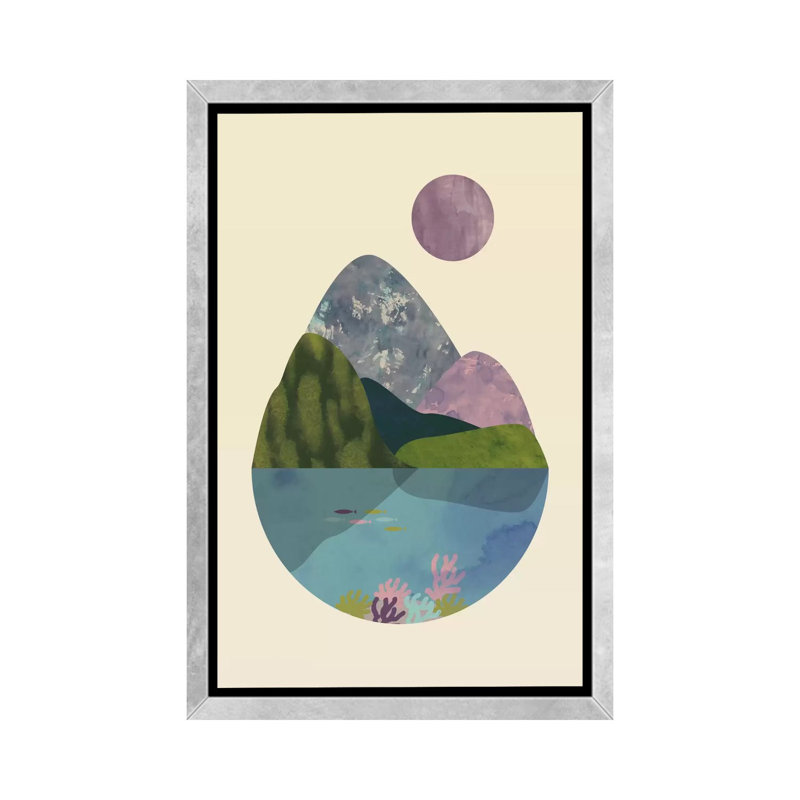 " Summer " by Flatowl, 60" H x 40" W x 1.5" D, Silver Framed Canvas