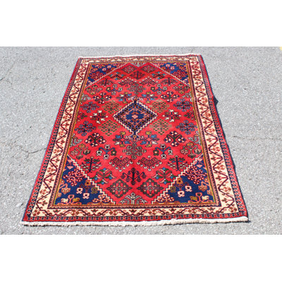 Briyana One-of-a-Kind 3'5" X 5'3" 1990s Wool Area Rug in Red