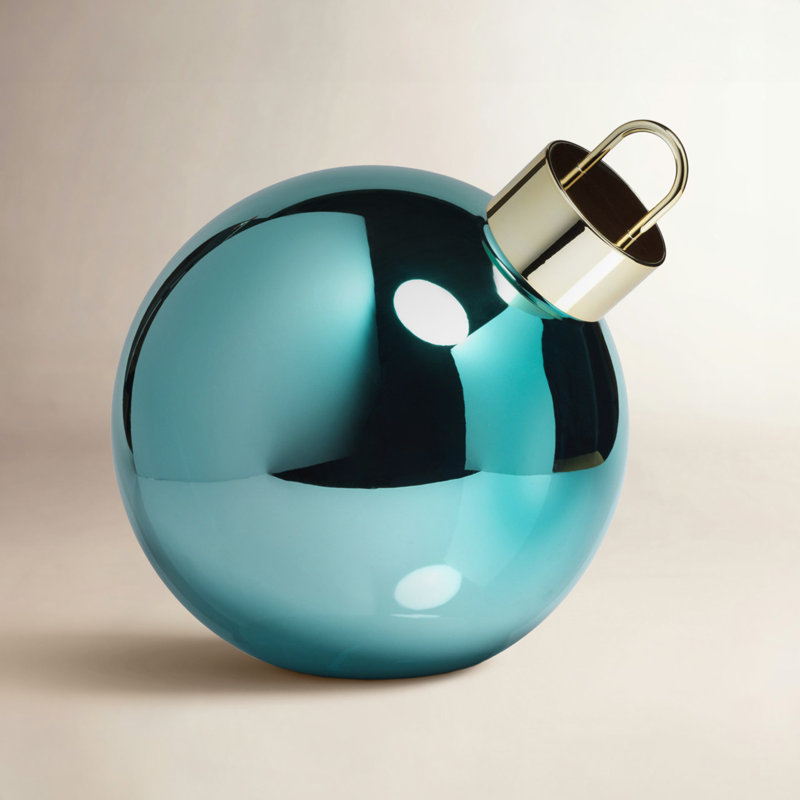Ornement boule en verre, H 11,75 po x l 11,75 po x P 11,75 po, Bleu