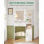 Dressing Table with Mirror and 10 Bulb Lights, Vanity Table, Makeup Vanity with 3 Shelves & 4 Open Compartments, Large Drawer & Cabinet, Adjustable Lighting Brightness -182875640
