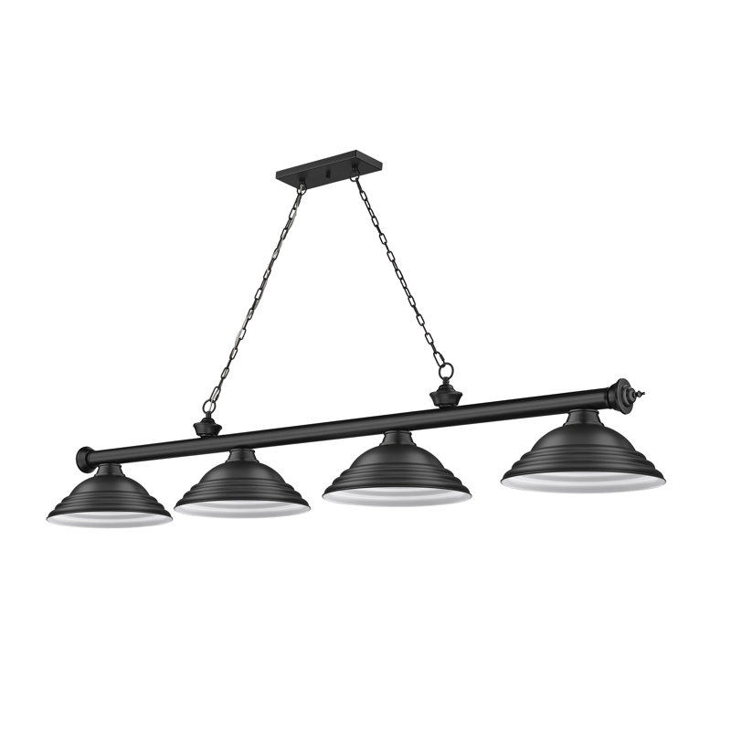 Billard 4 lumières Annaleisa, Noir mat, Noir