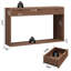 Console rustique en noyer de 51 po avec tiroir et table de rangement étroite pour vestibule de couloir avec tablette de rangement inférieure