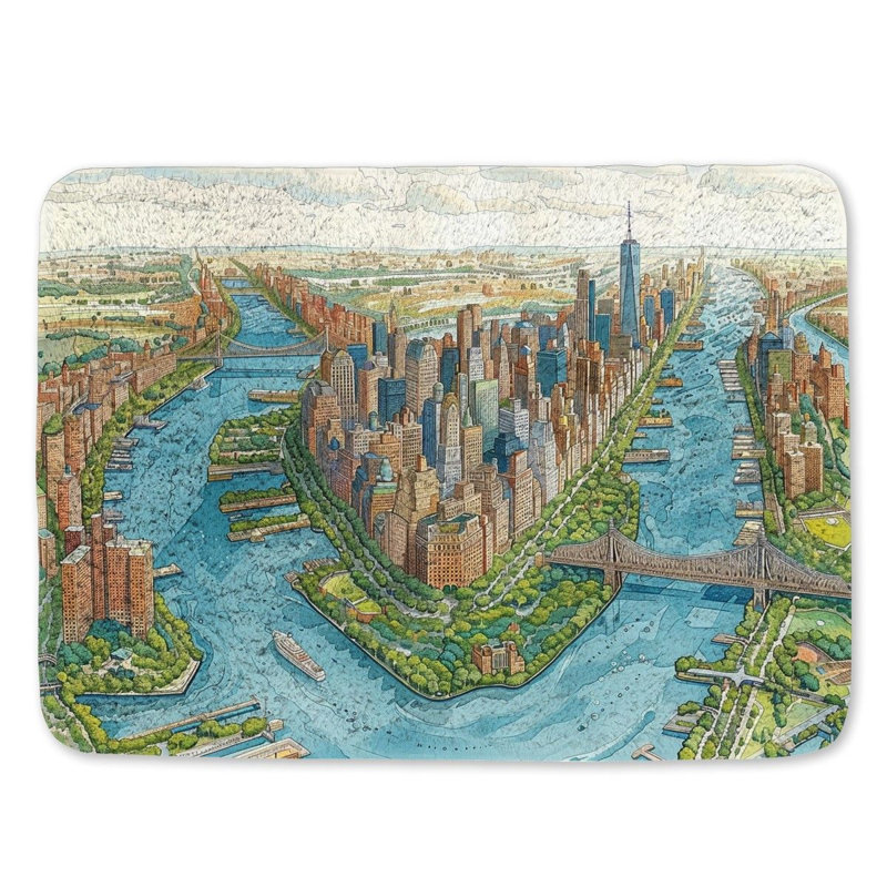 Tapis de salle de bain City Island, L 17 po x L 24 po