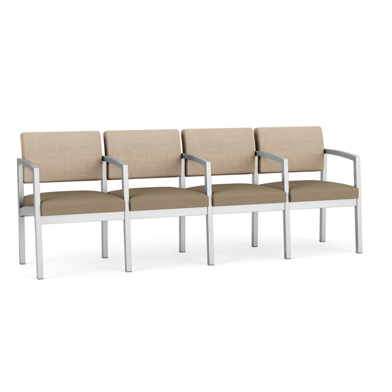 Structure en métal 4 places Lenox, Argent, Chambray calcaire / Patriot Plus taupe