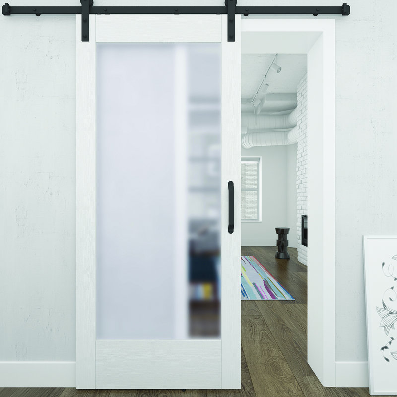 Porte de grange en verre sans quincaillerie d'installation