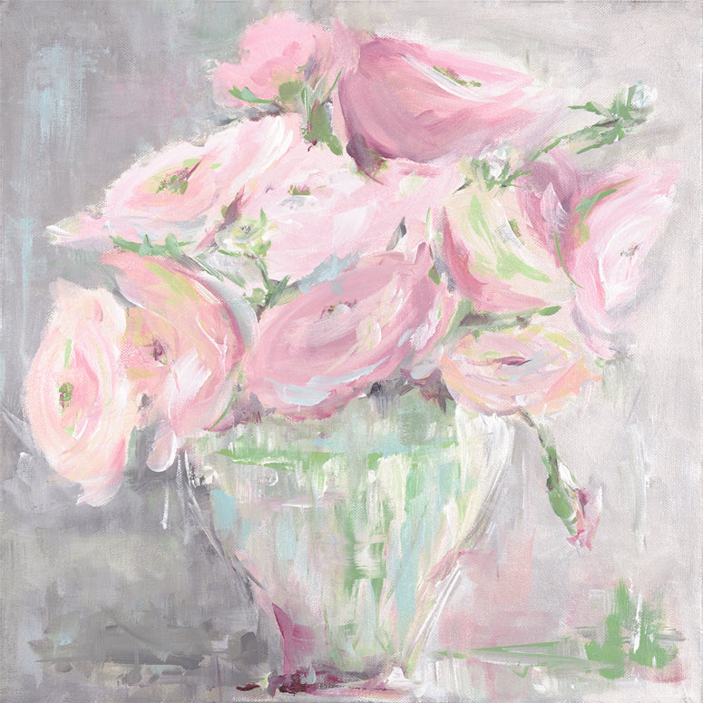 "Rose Serenity" par Susan Pepe, reproduction d'art sur toile tendue, H 16 po x l 16 po