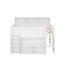 Lit mezzanine double avec bureau à roulettes intégré, 8 tablettes de rangement et lumières DEL-930974274