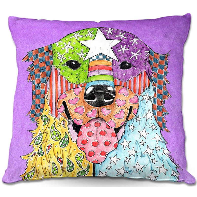  Coussin Couch Retriever Dog, 20 po x 20 po, Violet