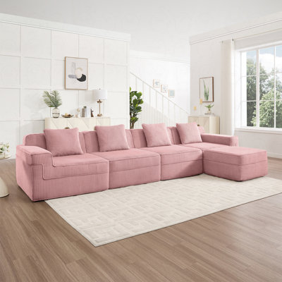 Canapé modulaire 4 places avec repose-pieds Modern