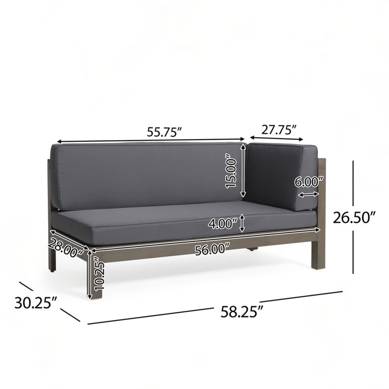 X-BACK RIGHT CORNER BENCH OF SET 2