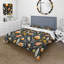 Ensemble de housse de couette à motif floral jaune et gris-1935485597