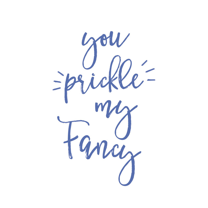 You Prickle My Fancy Script - Wrapped Canvas Print, 30cm H x 46cm W