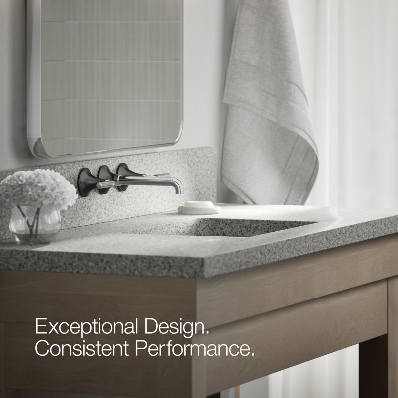 Tone Wall-Mount Bathroom Sink Faucet Trim, Polished Chrome/Matte Black
