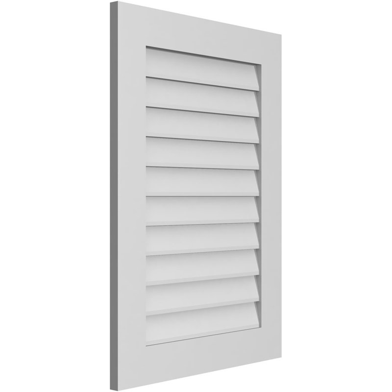 Vent à pignon rectangulaire en uréthane non-fonctionnel, H 34 po x l 24 po x P 1 po