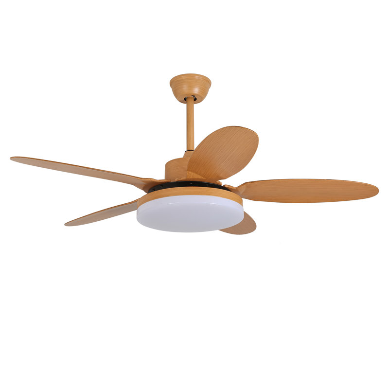 48-Inch Wood Color Ceiling Fan with Light & Remote