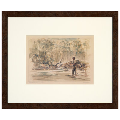 Flyfishing In The Stream Print by Daughdrill