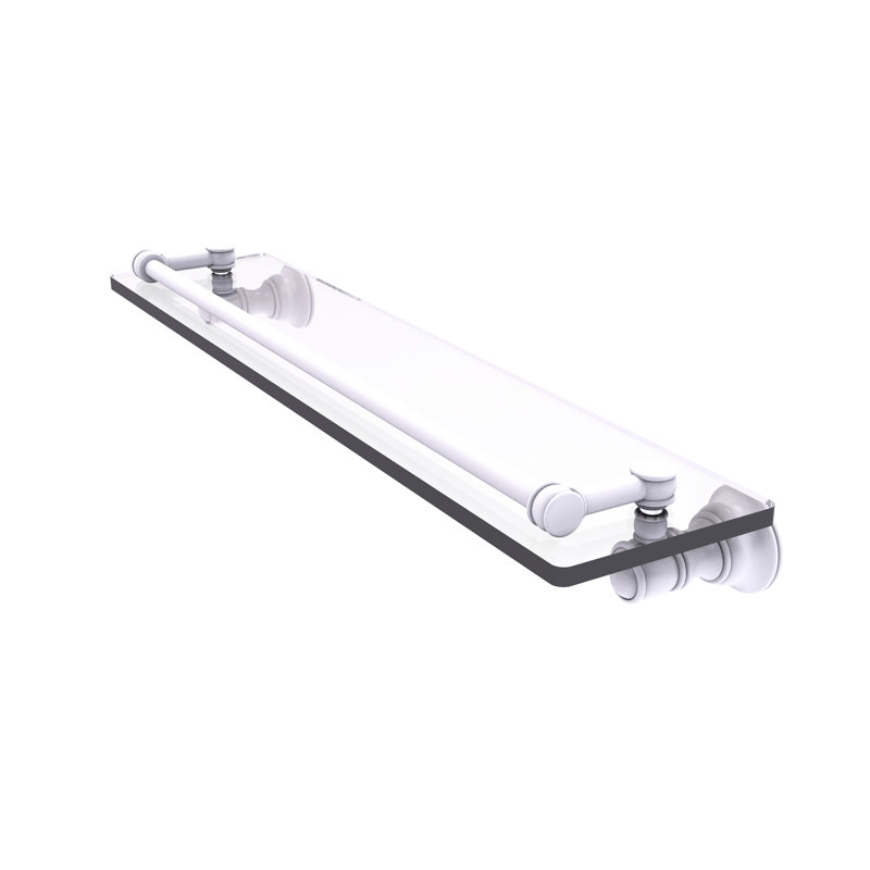 Tablette en verre Freyja, Blanc mat, H 3,3 po x l 22 po x P 5,54 po