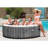 Intex 120 Volt 6 Person 140 - Jet Plastic Round Inflatable Hot Tub in Gray