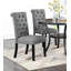 Ensemble de salle à manger moderne et classique en bois naturel Table de salle à manger ronde 4X Chaises d'appoint en tissu gris anthracite