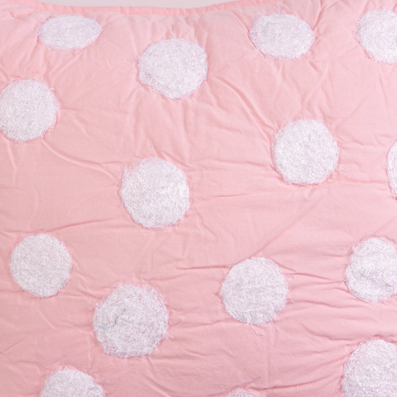 Iman Polka Dots Cotton Throw Pillow, Pink