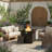 32.5" Propane Fire Pit Table with 50,000 BTU Burner, Tempered Glass Surface, Lava Rocks & Protective Cover-1970112746