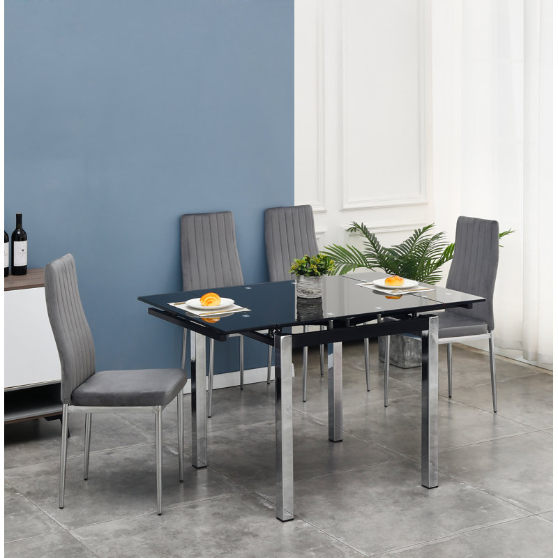 Trucksville 4 - Person Dining Set, Black, Grey
